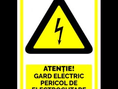 Semn atentie gard electric pericol de electrocutare